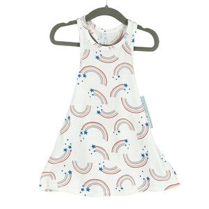 Cat & Jack Baby Girl Sleeveless Stars & Rainbows Dress White Size 18M.